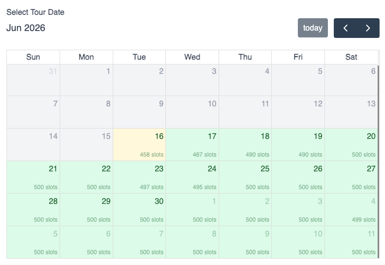 In this same page, you can also choose how many guests you are registering for